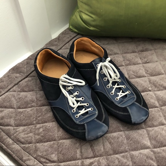 Men’s PRADA blue leather and suede shoes - Picture 4 of 8